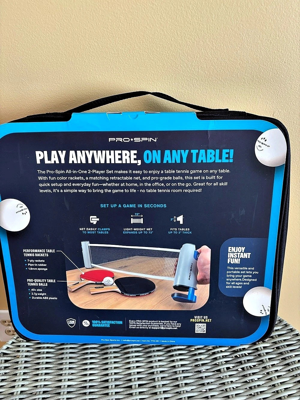 PRO SPIN Portable Ping Pong Set in Blue NWT